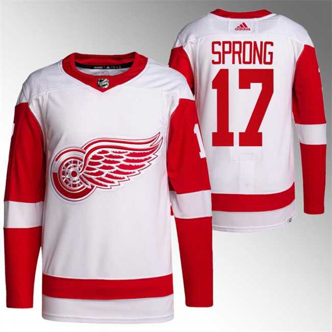 Men's Detroit Red Wings #17 Daniel Sprong White Stitched Jersey Dzhi
